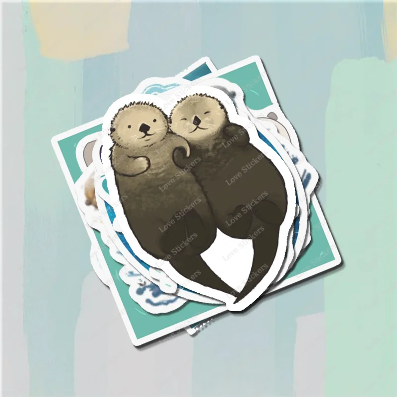 Значительные выдри держащие руки 5 шт. наклейки для гостиной бампер аниме милый
