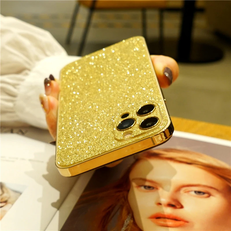 Dropshipping Hot Glitter Bling Front+Back Stickers For iPhone 14 13 12 11 Pro Max iPhone13 Plus X XR XS MAX 12 Mini Body Film