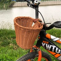 bicycle imitation rattan basket childrens car basket plastic imitation rattan shopping basket storage basket can be washed