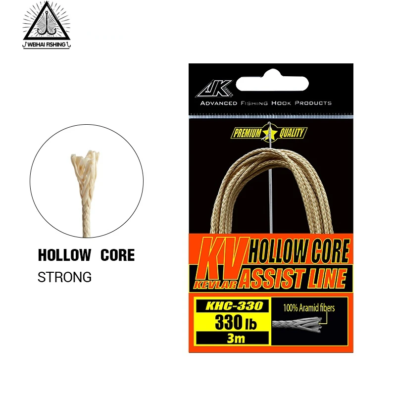 

WH 170~330LB Braided Kevlar Fishing Line String Strong Hollow Core Assist Line For Boat Fishing Binding Jigging Hook Accessories