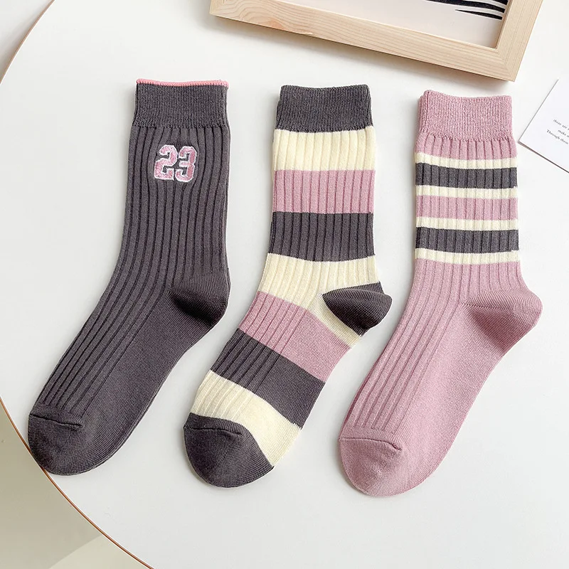 23 Solid Cotton Trend Sweatproof Warm Printed Women's Socks Stripes Short Female Harajuku Yellow Sox Streetwear Hipster