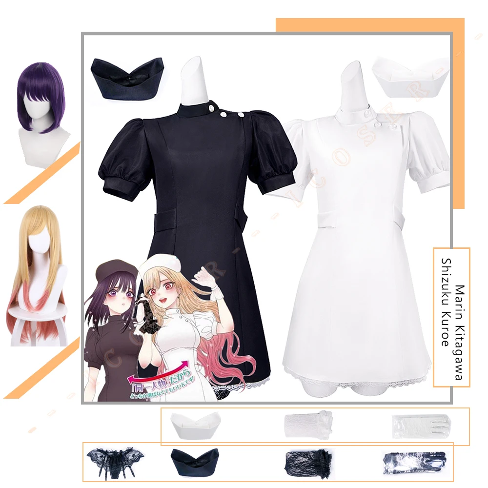 

Marin Kitagawa Shizuku Kuroe Nurse Suit Anime My Dress Up Darling Cosplay Black White Sexy Dress Sono Bisque Doll wa Koi wo Suru