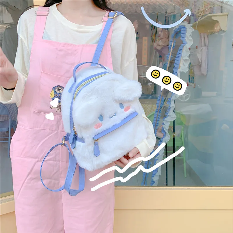 

Sanrio New Pattern Japanese Cartoon Cinnamoroll Plush Shoulders Bag Kawaii Lolita Soft Girl Backpack Girl's Birthday Gift