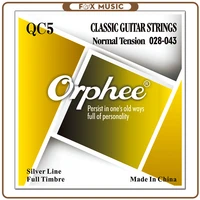 6pcs1set orphee clear nylon silver plated classical guitar strings normal tension 028 043 silver line full timbre qc5 series
