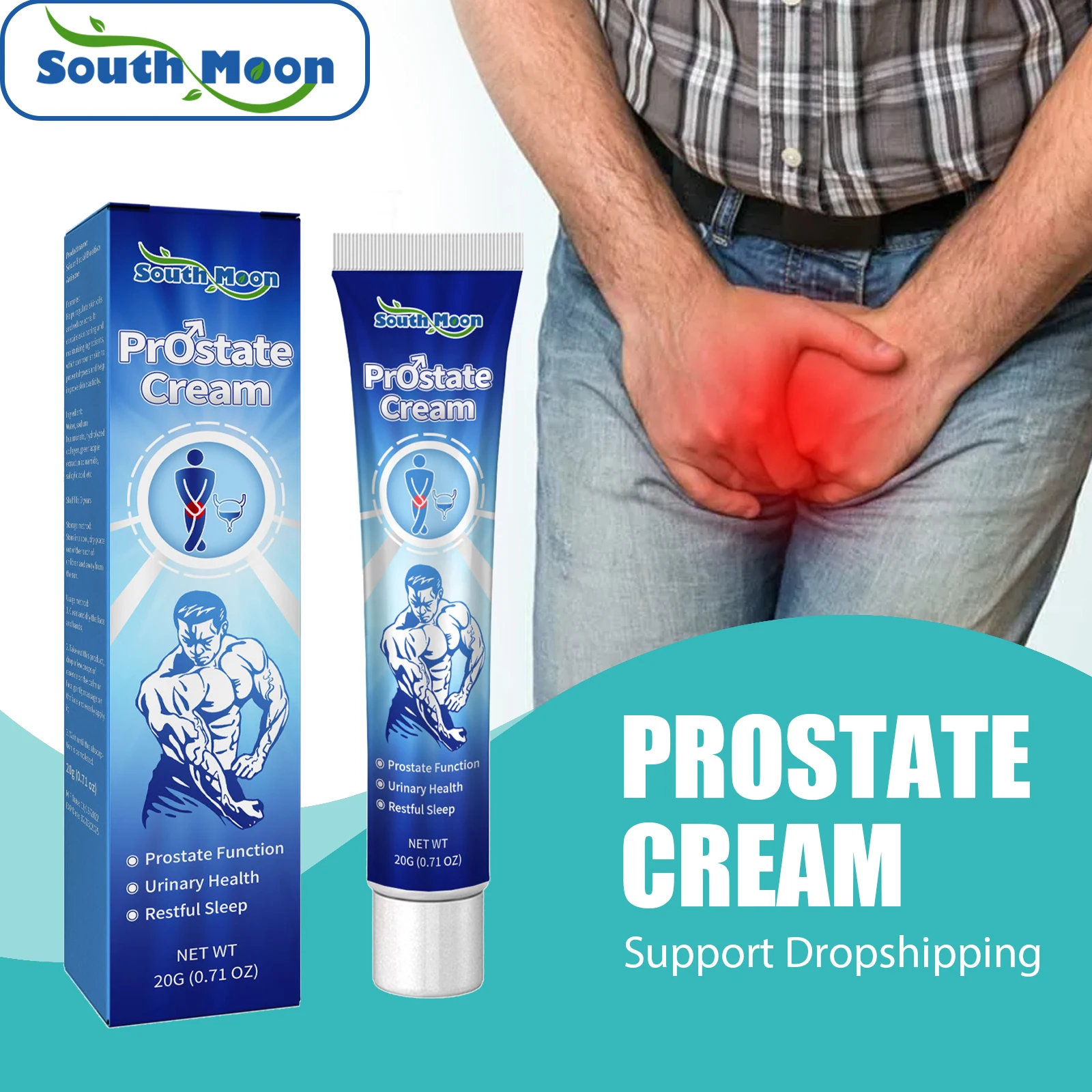 

South Moon Prostate Treatment Cream Urethritis Prostatitis Treatment Herbs Medical Ointment Recovery Kidney Function Health Care