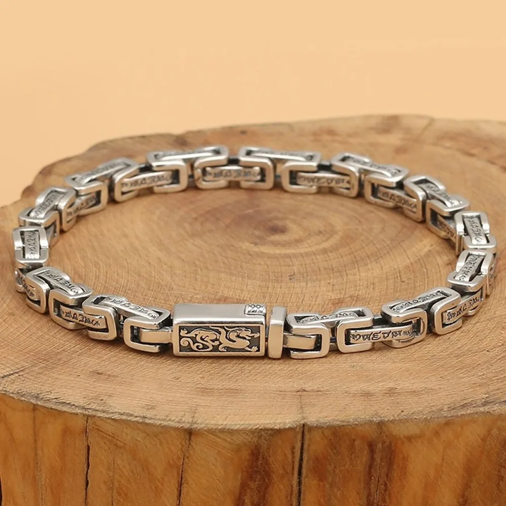 Настоящая твердая цепочка из стерлингового серебра 925 пробы мужская квадратная