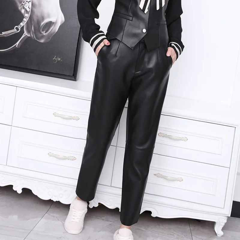 

Женские весенние брюки MEWE из натуральной овечьей кожи E12