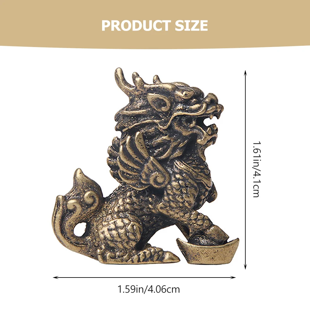 Кирин бронзовая посуда статуя настольный орнамент Kylin домашнее украшение