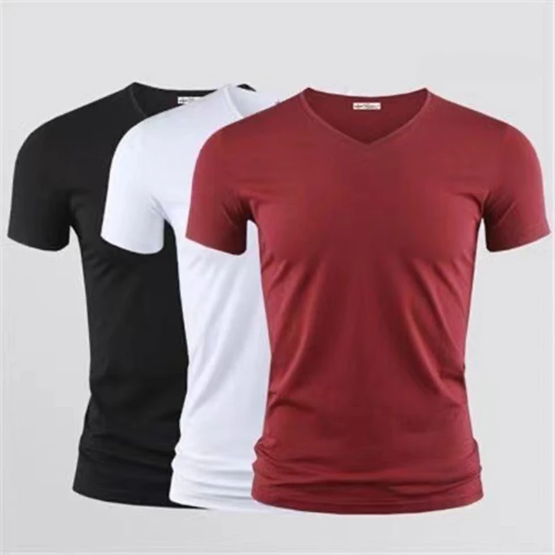 

3Pcs Men's Tops Tees T Shirt Male New Fashion Trends Fitness Tshirt 2022 New Summer O Neck Short Sleeve TDX04