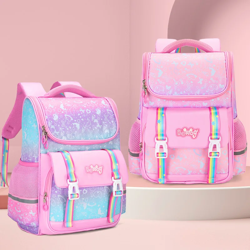 Ортопедический рюкзак для девочек Детский водонепроницаемый портфель с бантом и
