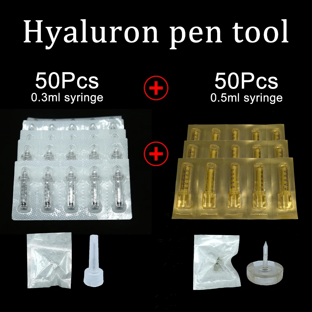 

0.5ml/0.3ml Disposable Syringe Ampoule Head Needles Independent Sterile Package No Needle Lip Filler Syringes For Hyaluron Pen