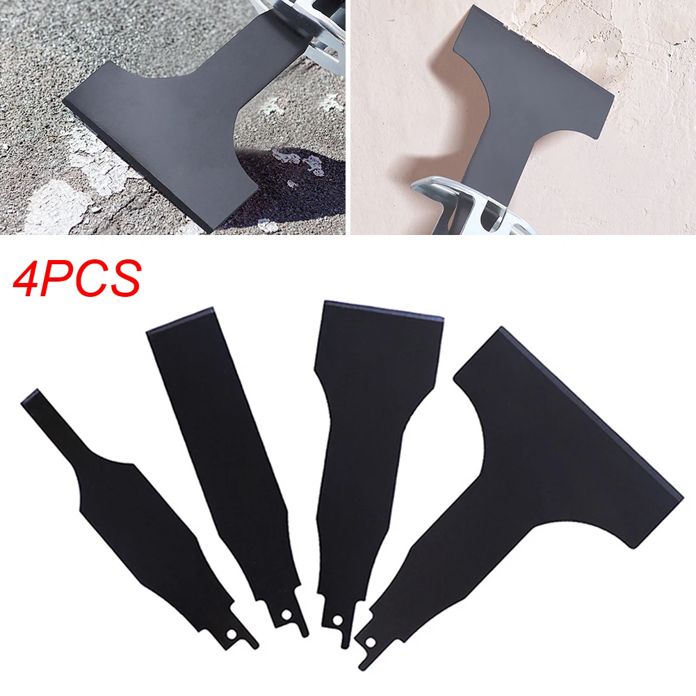 

4pcs Scraper Attachment For Tile Ground Glue Mud Wall Putty Removal Tool For Reciprocating Saw Blade Carbon Steel Saber Shovel