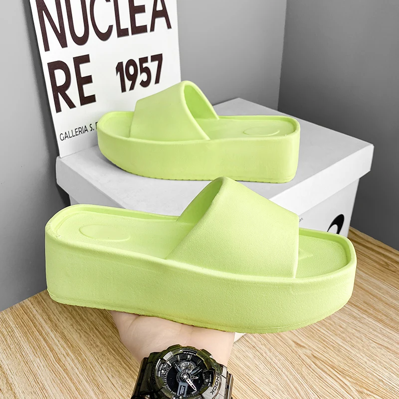 Women Slippers Comfortable Brand New Fashion Integrated Slipper Female Summer Casual Shoes Soft 6cm Conspicuous Heightening Shoe