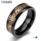 Мужское кольцо Tigrade 8 мм из карбида вольфрама, обручальное кольцо с инкрустацией кельтского дракона для мужчин, Anel Masciulino, роскошные ювелирные изделия