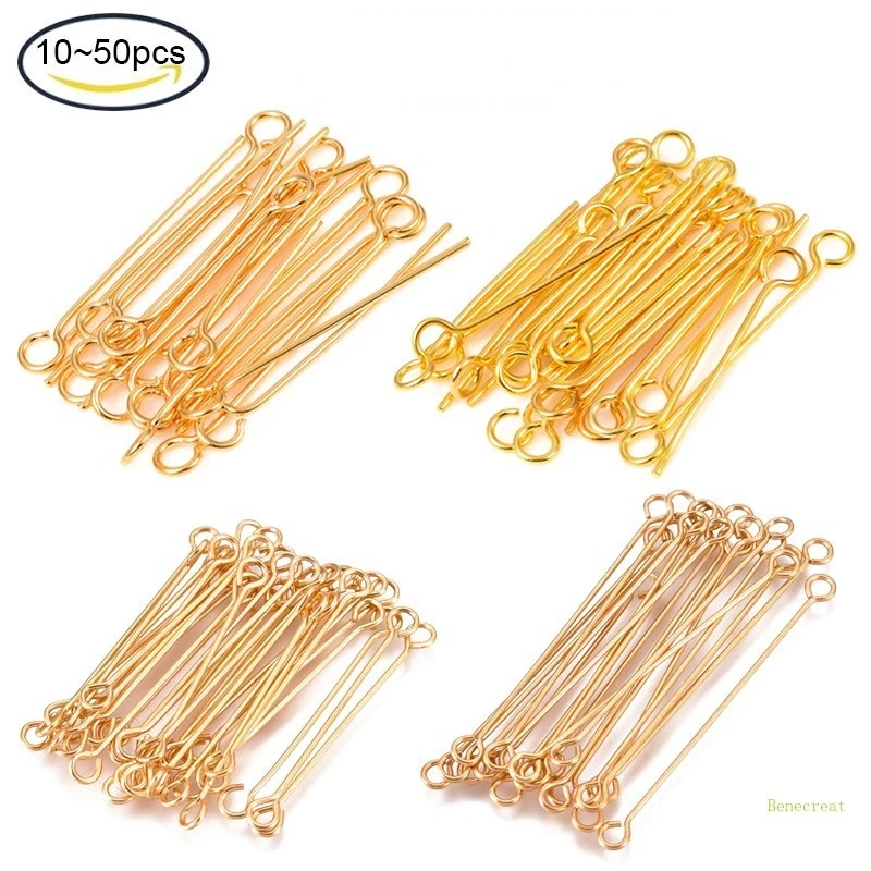 

10-50PCS Eye Pins Stainless Steel 304 Size 15-50mm Hole 1.6-2mm 0.5~0.7mm