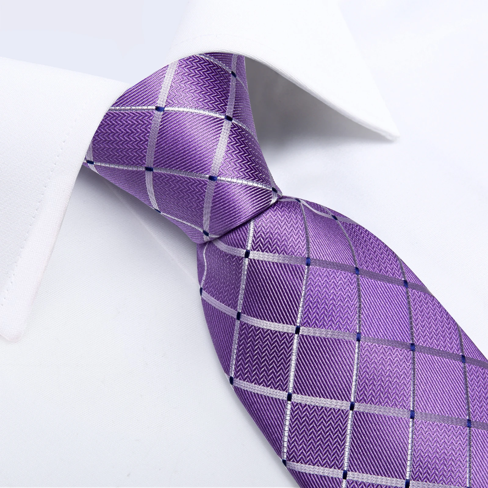 Мужской комплект из галстука и запонок, фиолетового цвета
