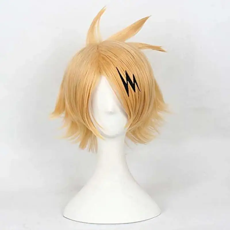 

Anime My Hero Academia Kaminari Denki Cosplay Short Golden Curly Inverted Wig One Size Unisex 20Cm Boku No Hero Cos Headgear