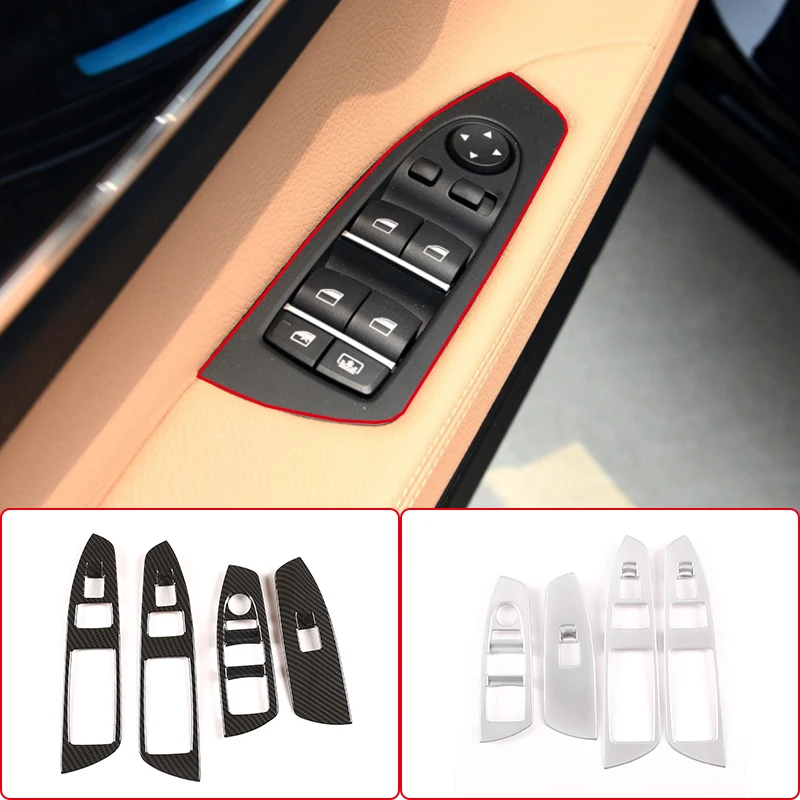 

Abs Carbon Fiber Car Window Glass Lifting Buttons Panel Frame Cover Trim Accessories For Bmw 7 Series F01 F02 F03 F04 2009 -2014