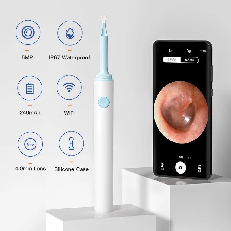 

4.0mm Wireless Ear Pick Otoscope Camera Borescope Luminous Ear Wax Cleaning Teeth Oral Inspection Health Care