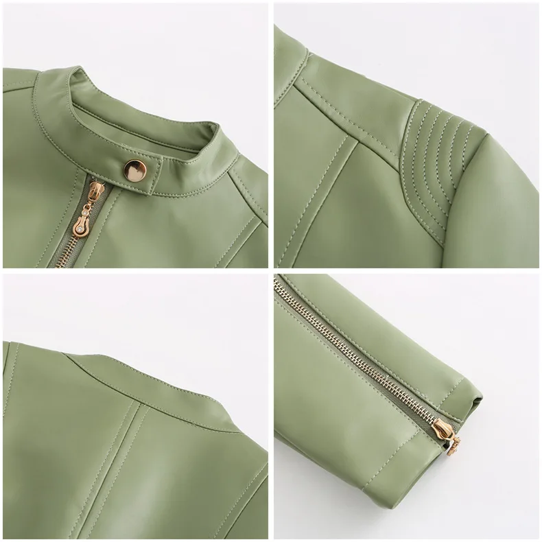 winter Autumn Slim Faux Leather jacket women  Coat Women New Black Red Short Tops Coat Winter Fashion PU Leather Jacket Female