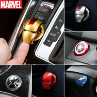 marvel cartoon anime figures toys ironman spiderman car engine ignition start switch button cover car trim stickers cute gifts