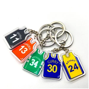 2022 New Star Jersey Keychain for Backpack Bag Pendant Both Sides Keyring Sport Basketball Player Na