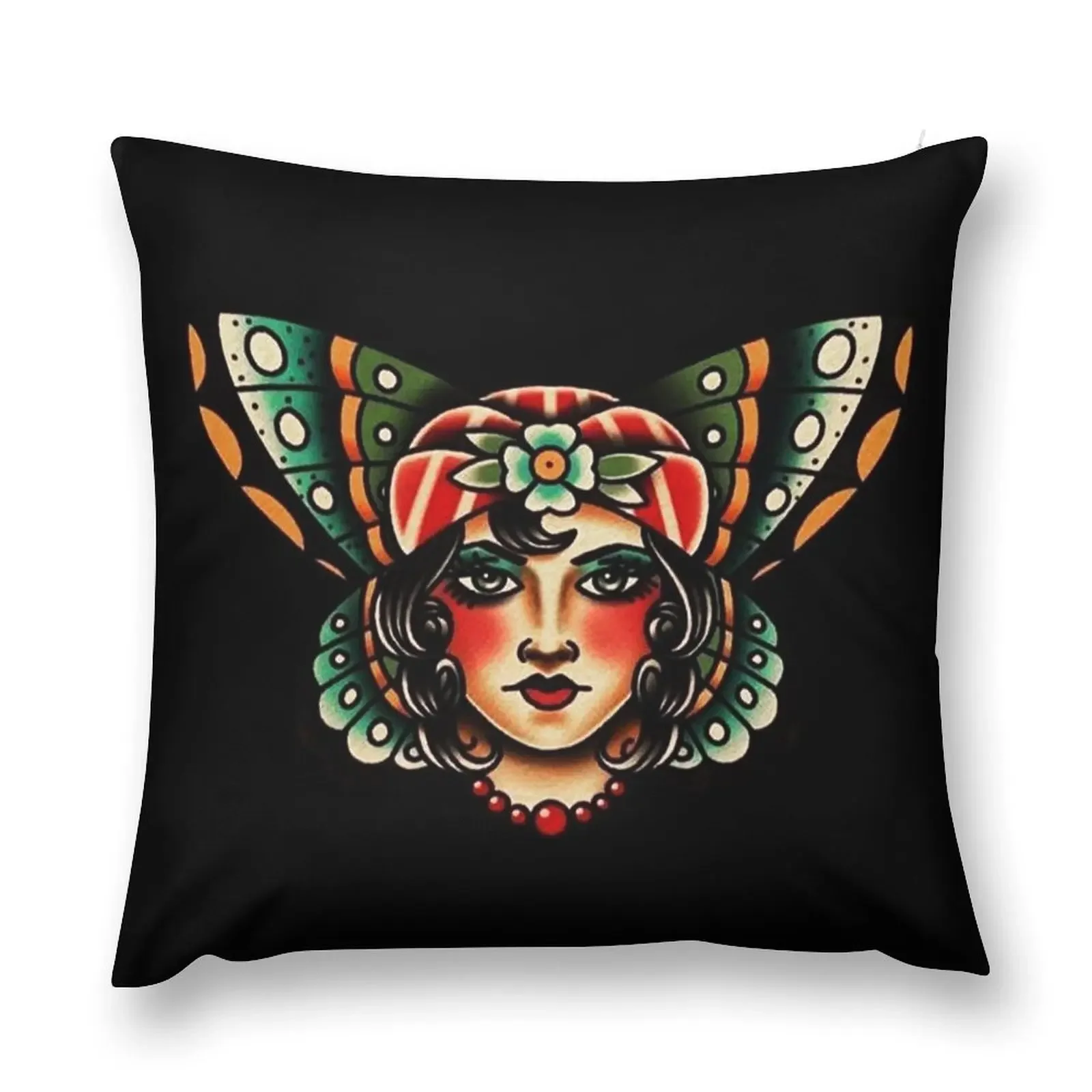 Традиционная бабочка цыганская леди татуировка подушка чехол для подушки