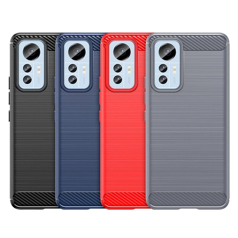 For Cover Mi 12 Lite Case For Xiaomi Mi 12 Lite Pro 12X Capas Shockproof Back Soft TPU Carbon Fiber Cover For Mi 12 Lite Fundas