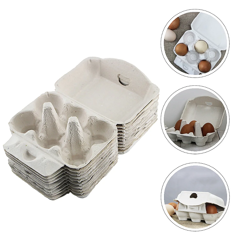 

Egg Cartons Paper Carton Chicken Eggs Storage Tray Holderbox Pulp Reusable Cardboard Trays Case Flats Container Refrigerator