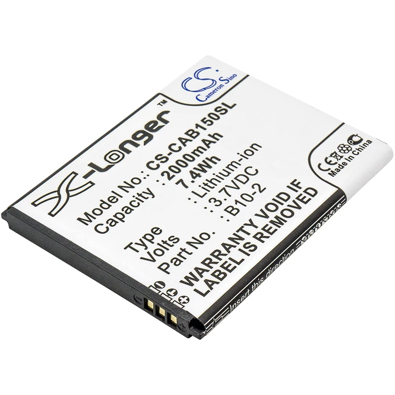 

CS Mobile SmartPhone Battery for CAT B15 B15Q AM B15Q fits B10-2 Li-ion 3.70V 2000mAh/7.4Wh