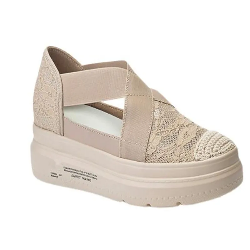 New Beige Women Shoes Fisherman Shoes Woman Mesh Breathable Flat Soft Bottom Women Peas Shoes Womans Shoes Black Flats Shoes