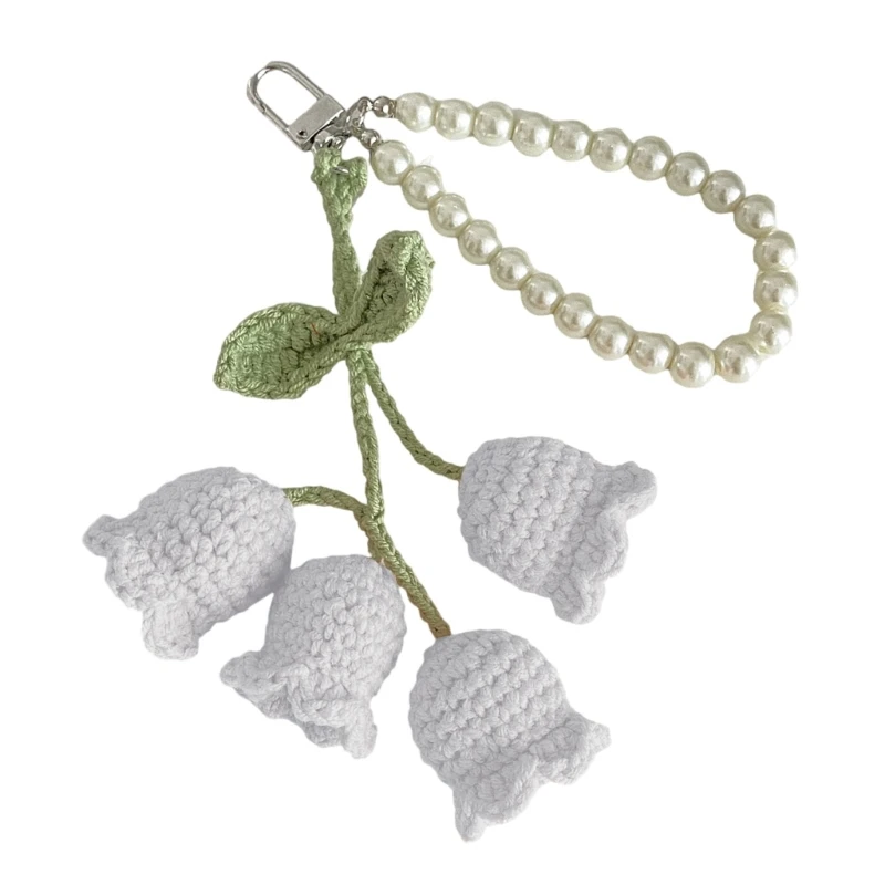 Стильный брелок с вязаным цветком подвеска вязаный кулон для ключа или рюкзака