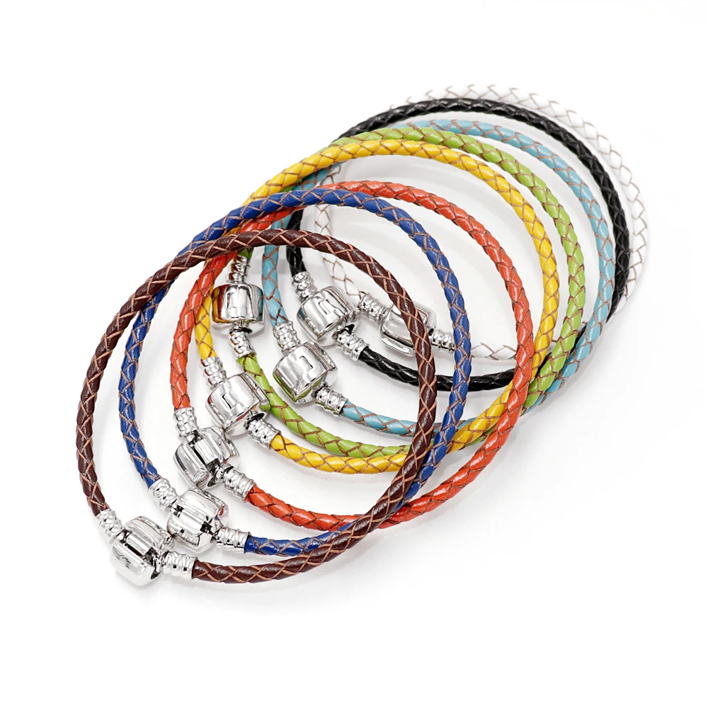 

Summer Girly Colorful Leather Cord Wristband Fashion Casual Style Women's Charms Bracelet Jewelry Making Exquisite Gift