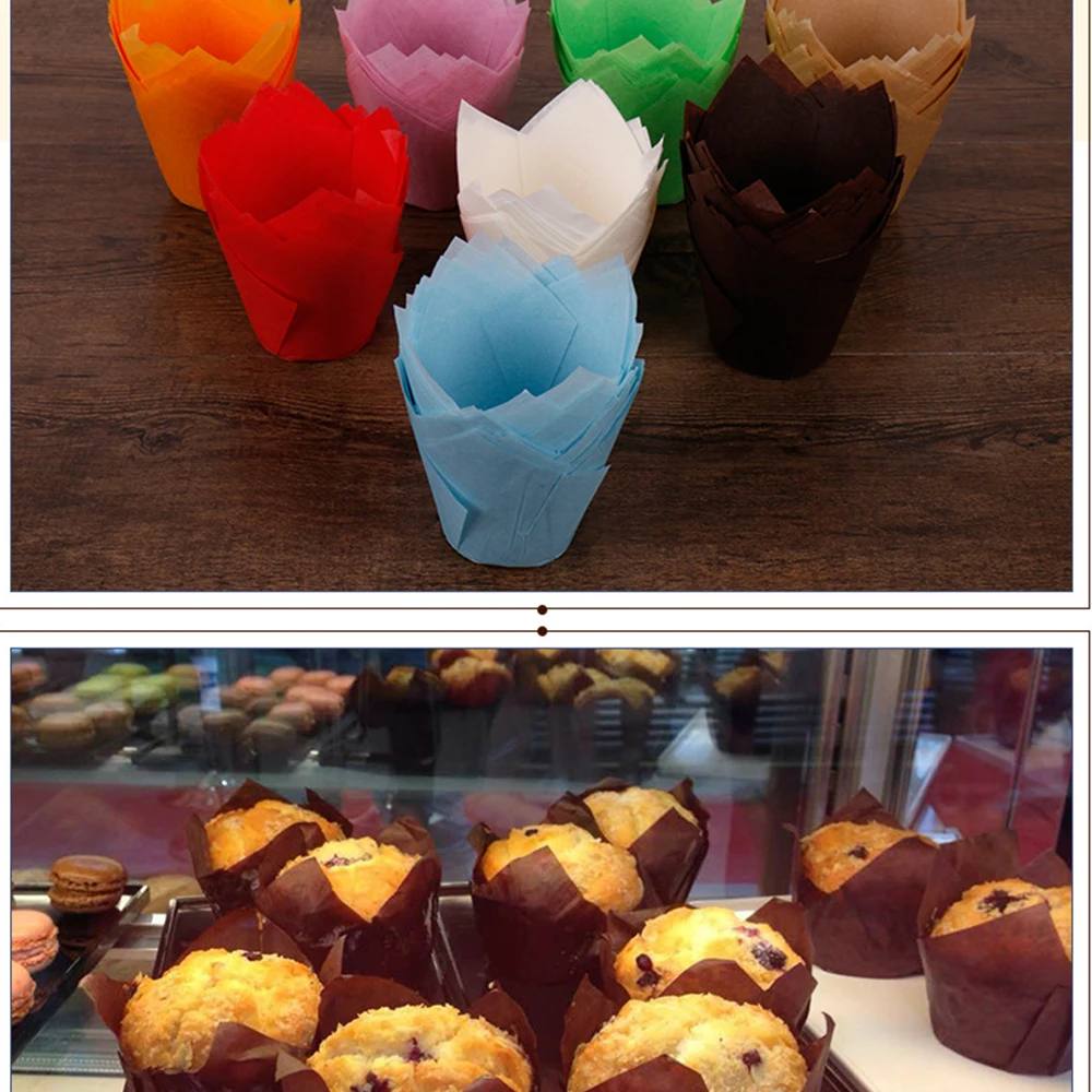 

50 шт., бумажные чашки для выпечки маффинов