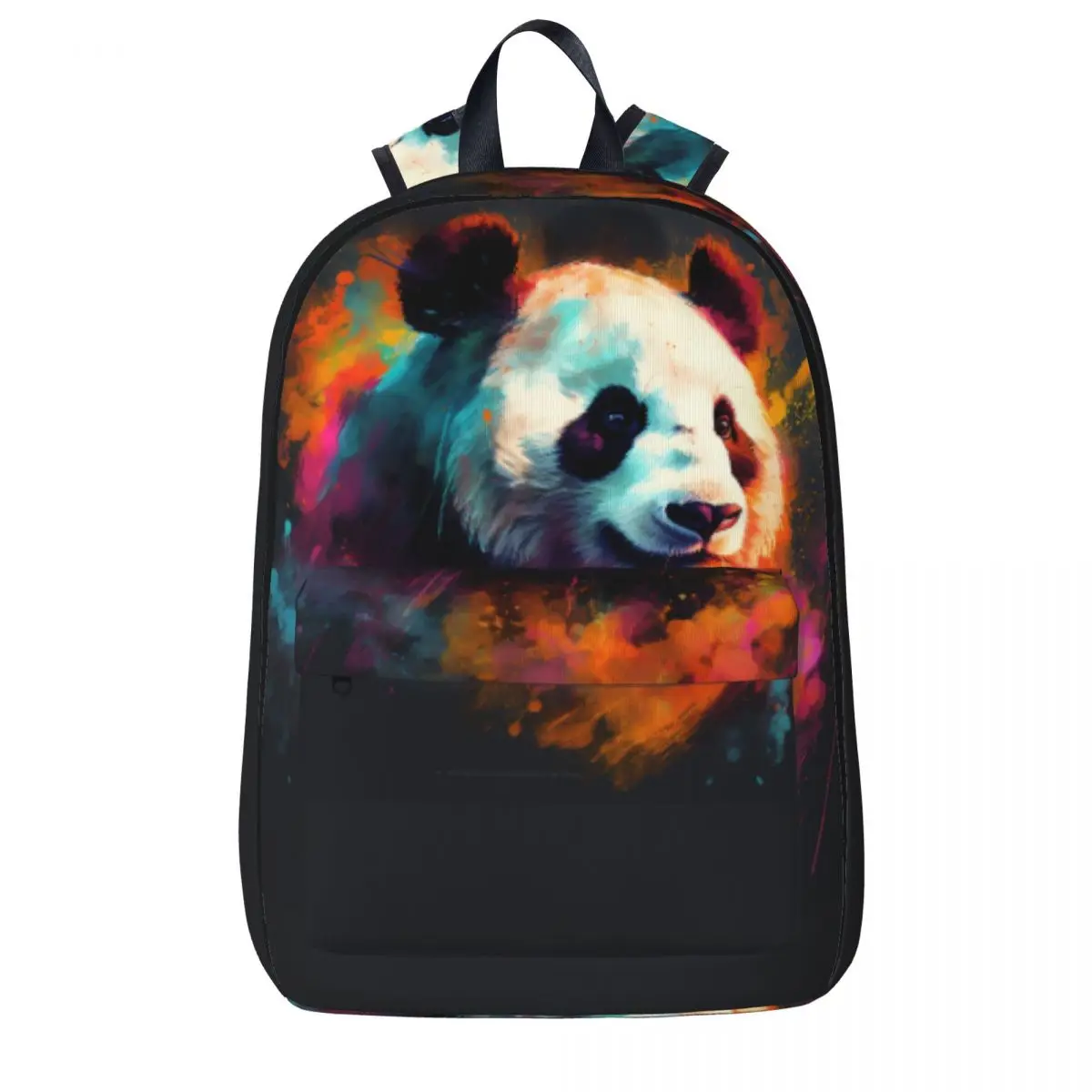 

Рюкзак с принтом панды, уличные дышащие школьные ранцы для мальчиков и девочек с разноцветным рисунком пламени и головы животных, индивидуальный заказ