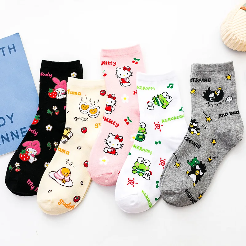 

Sanrio милые Мультяшные носки «Моя Мелодия» Hello Kitty, студенческие носки, спортивные детские игрушки для девочек