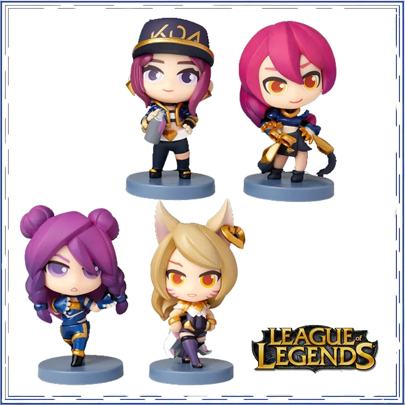 

LOL Figure League of Legends KDA Ahri Akali Evelynn Kaisa Figure Q-version Mini Model Game Anime Figures Brand new genuine
