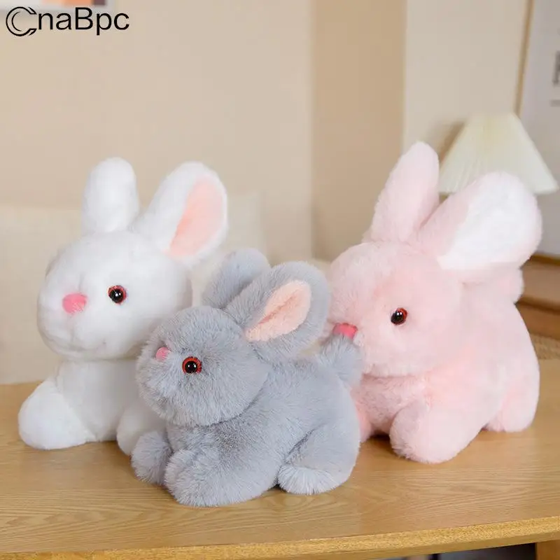 

Пушистый кролик 15 см, плюшевая игрушка, брелок, реалистичные куклы-кролики, мягкий кулон в виде животного, подарок на день рождения для детей