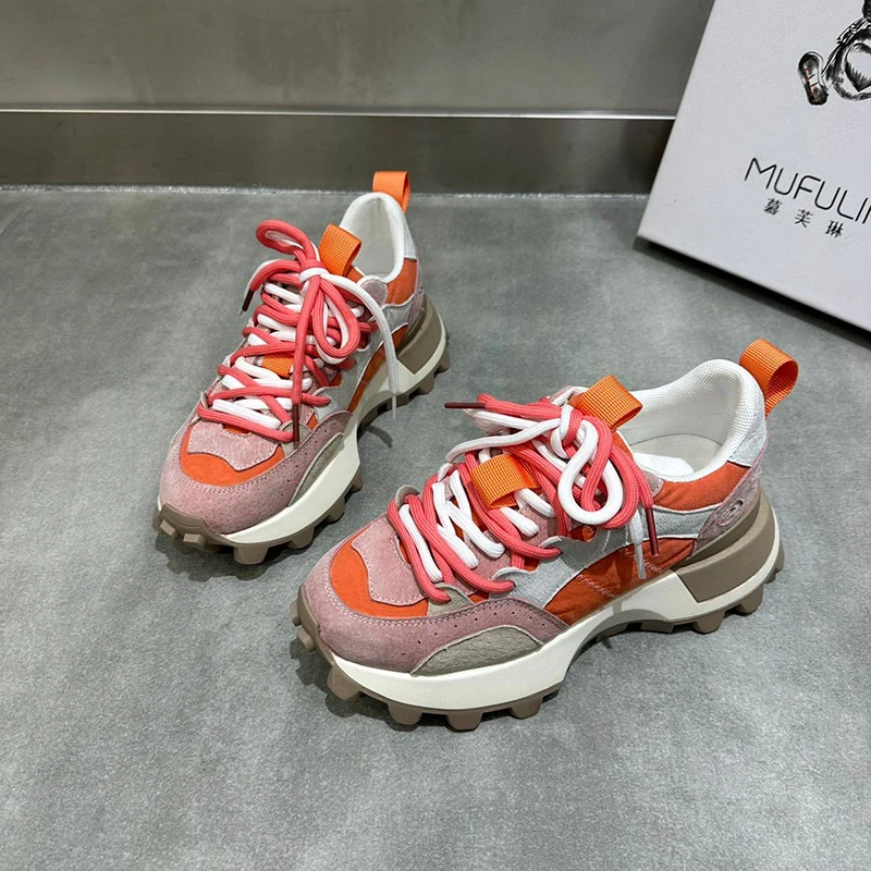 Summer Sneakers Women Shoes Lace-up Casual Shoes Platform Woman Flat with Ladies Shoes Women Sneakers