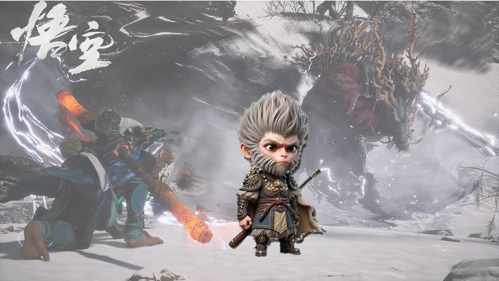 Фото Брелок для ключей Акриловый кулон Черный Миф Sun Wukong Monkey King The Destined One Брелок для ключей Вентиляторы Коллекционировать Купите 1, получите 1 бесплатно №4