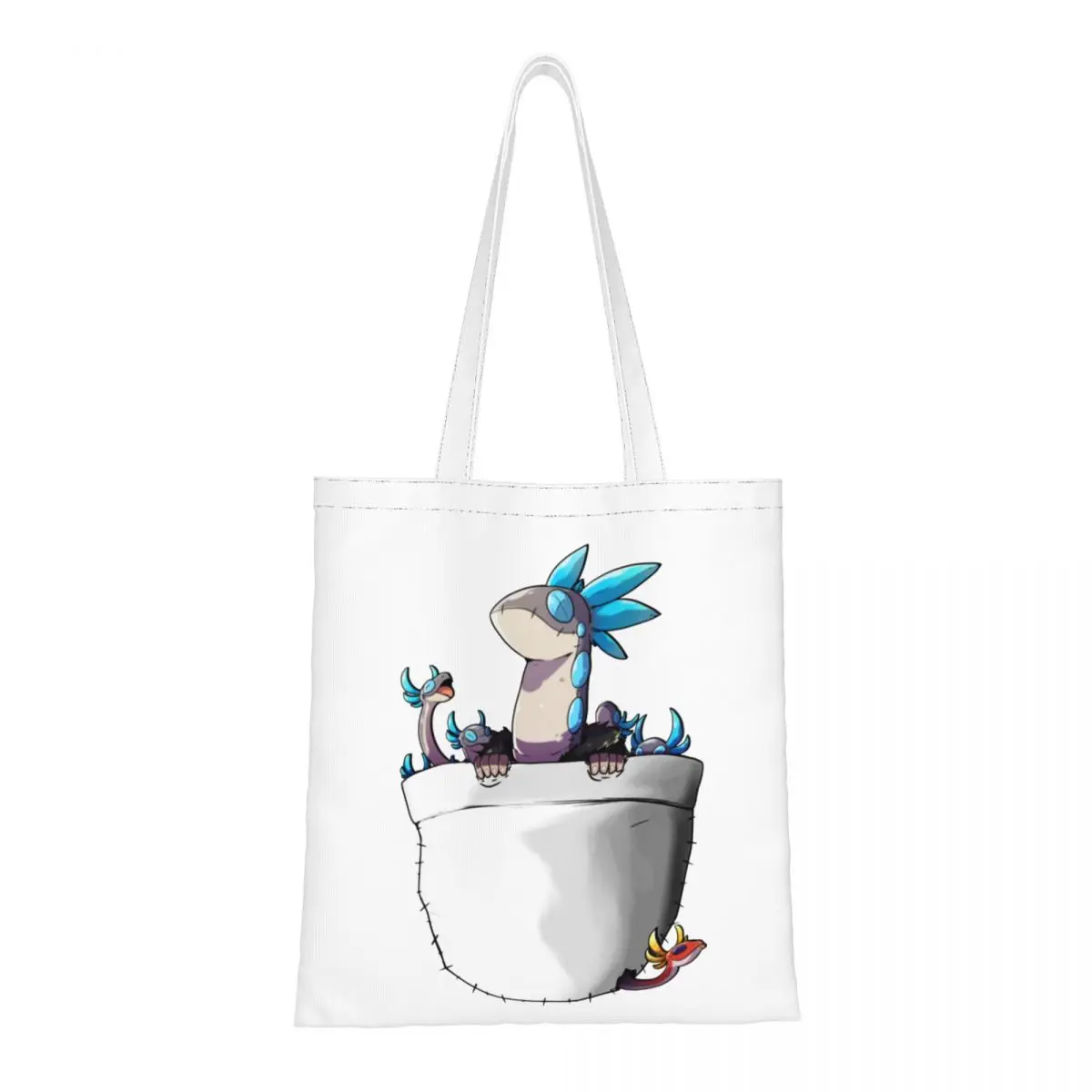 

Pocket Wigglers Eco Shoulder Bags Women Tote Bag Fashion Monster Hunter World MHW Game High Capacity Canvas Tote Bag Shopper Bag