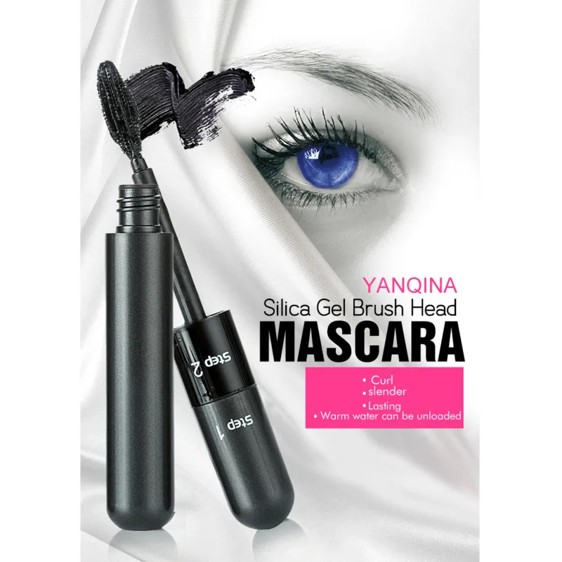 

2 In 1 Long Curled Thick Mascara Silica Gel Brush Lengthening 4D Volume Waterproof Lasting Eyelash Mascara Beauty Eyes Cosmetics