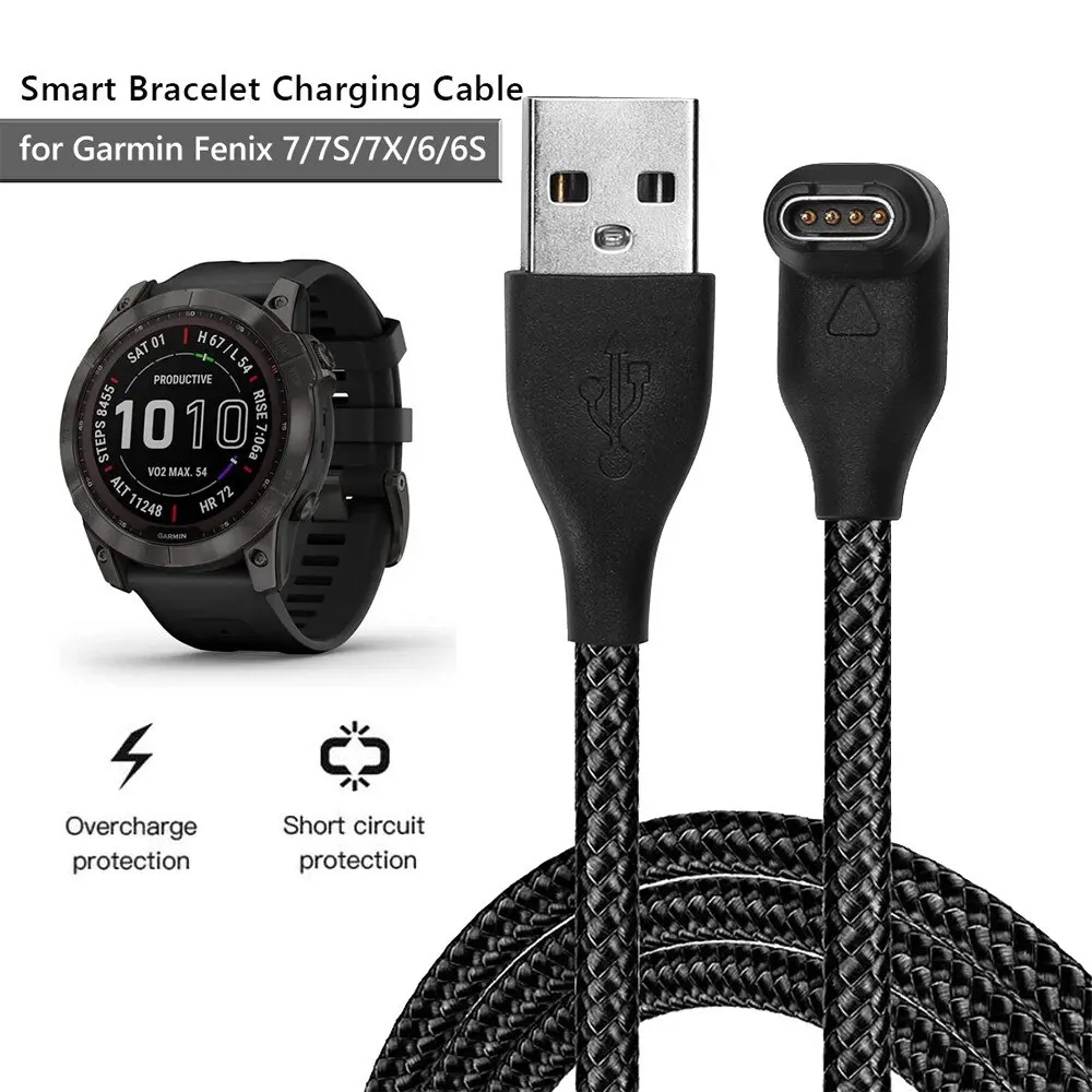 

USB-кабель для зарядки Garmin Fenix 7 7S 7X 6 6S 6X 5 5X Forerunner 945 935 245, зарядное устройство для умных часов, адаптер питания, 1 м