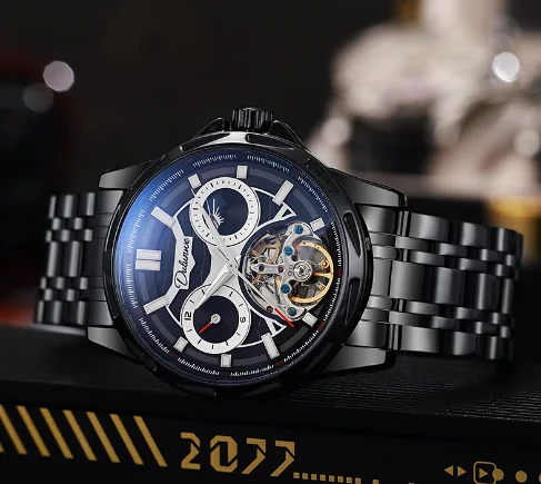Полностью автоматические механические наручные часы многофункциональный