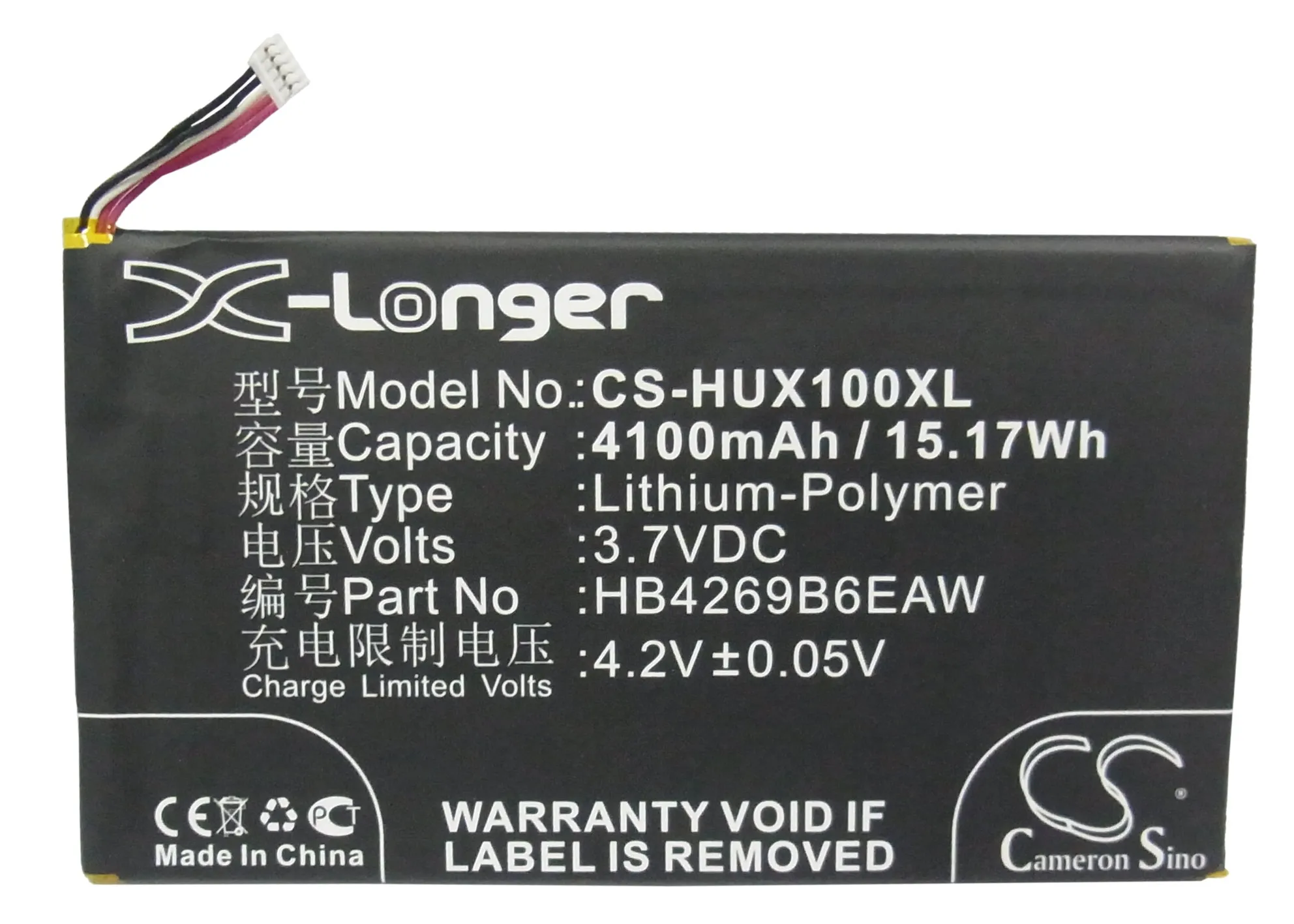 

Cameron Sino High Quality 4100mAh Battery HB4269B6EAW for Huawei Honor X1 4G 7D-504L, Honor X1 7D-504L