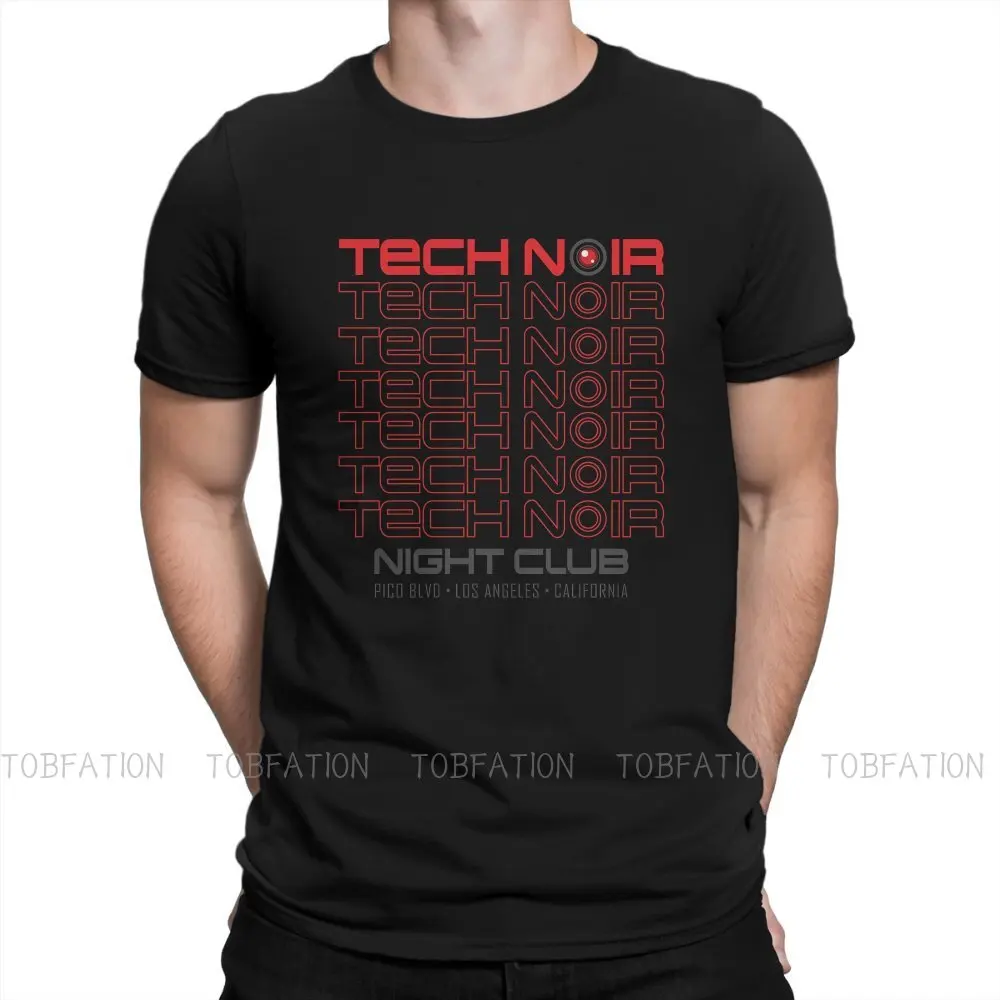 

Terminator TShirt for Men TECH NOIR Essential Basic Summer Tee T Shirt Novelty Trendy Fluffy