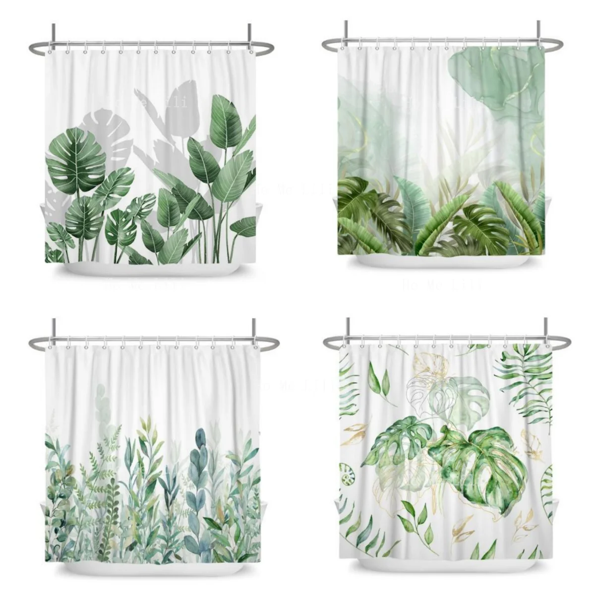

Greenery Leaves Vines Flower Prints Modern Nordic Minimalist Home Decor Bathroom Curtains