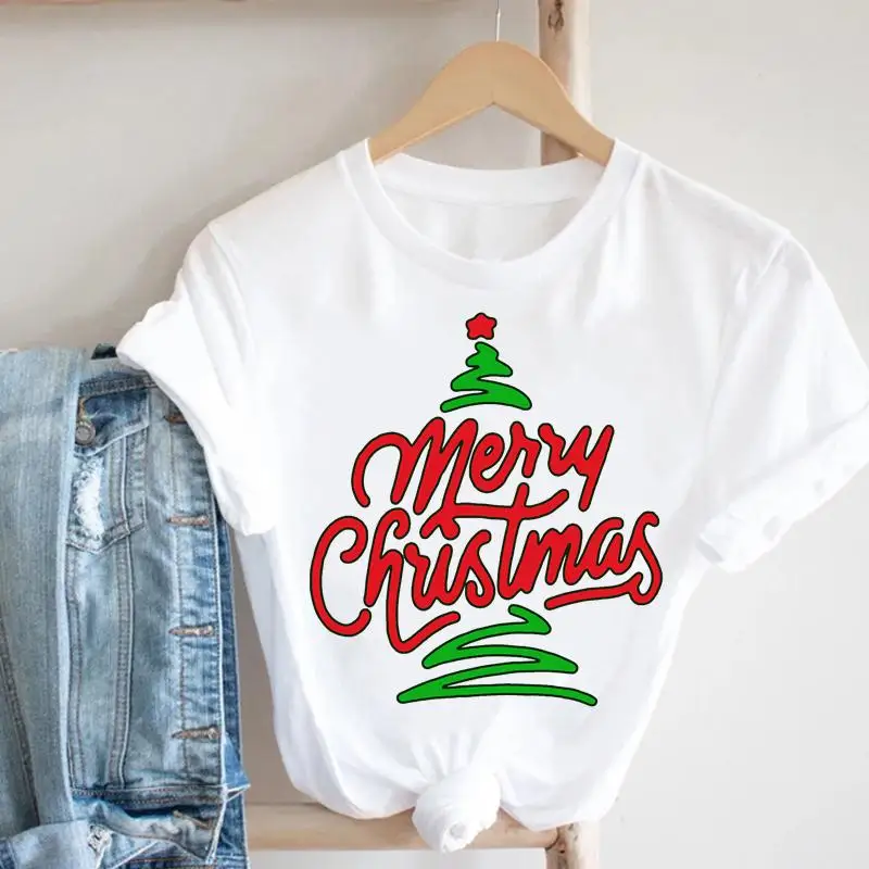 

Женская футболка с рисунком на Рождество, Новый год и зиму