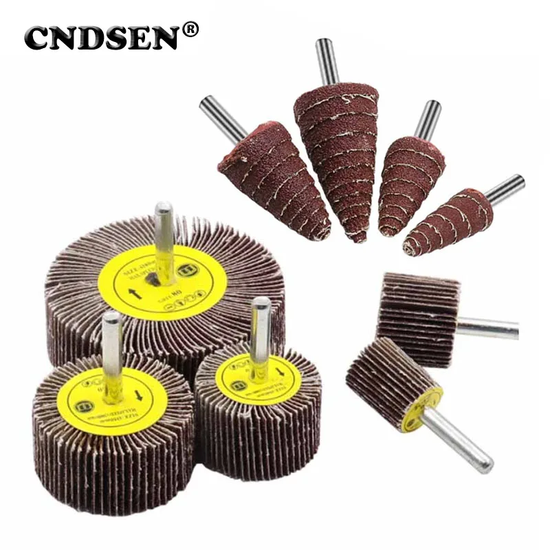 

16-80mm 80 Grit Sanding Flap Wheel Disc Abrasive Grinding Wheel Dremel Accessories Sandpaper Polishing Tools 6mm Shank For Drill