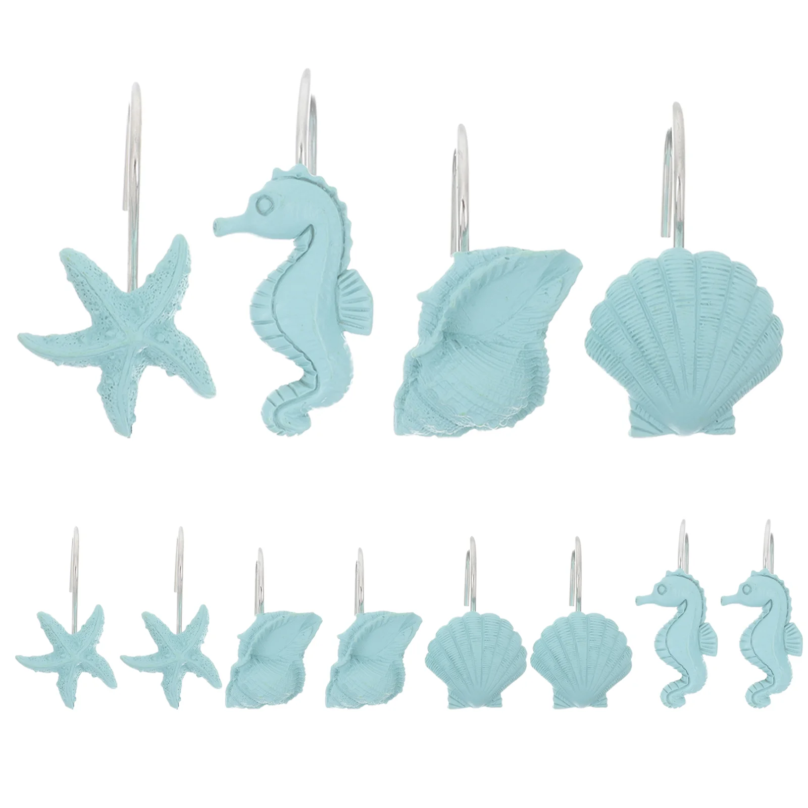 

12pcs Household For Window Curtain Unique Shaped Ocean Style For Hanging Decorative Curtain Hooks